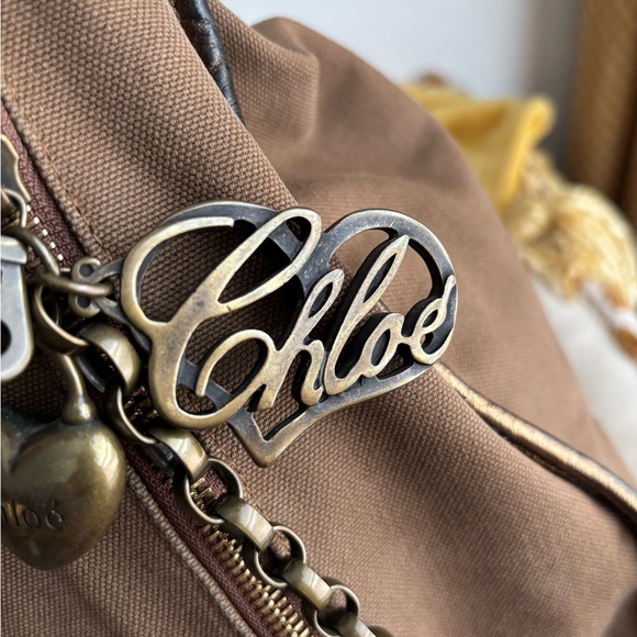 Chloe Brown and Gold Shoulder Bag - Picture 3 of 13